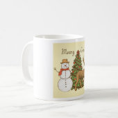 ヴィンテージスタイルメリークリスマス コーヒーマグカップ (正面左)