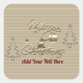 ヴィンテージスタイルメリークリスマス スクエアシール