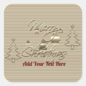 ヴィンテージスタイルメリークリスマス スクエアシール (正面)