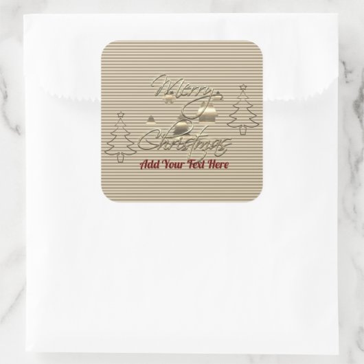 ヴィンテージスタイルメリークリスマス スクエアシール (バッグ)