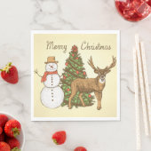 ヴィンテージスタイルメリークリスマス スタンダードランチョンナプキン (インサイチュ)