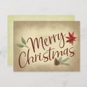 ヴィンテージスタイルメリークリスマス ポストカード (正面/裏面)