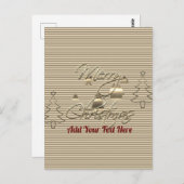 ヴィンテージスタイルメリークリスマス ポストカード (正面/裏面)