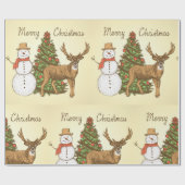 ヴィンテージスタイルメリークリスマス ラッピングペーパー (フラット)