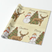 ヴィンテージスタイルメリークリスマス ラッピングペーパー (アンロールド)