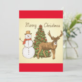 ヴィンテージスタイルメリークリスマス 招待状 (スタンド正面)