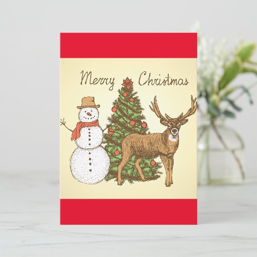 ヴィンテージスタイルメリークリスマス 招待状