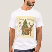 ヴィンテージスタイルメリークリスマス Tシャツ (正面)