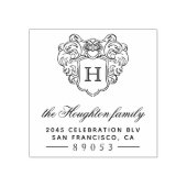 ヴィンテージスタイルモノグラムフレーム差出人住所 ラバースタンプ (インプリント)