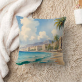 ヴィンテージスタイルモンテカルロビーチトラベル クッション (ブランケット)