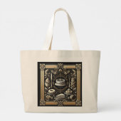 ヴィンテージスタイルラグジュアリーペストリー&ベーカーズ ラージトートバッグ (裏面)