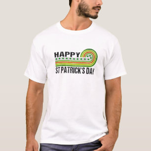 ヴィンテージスタイルラッキーレインボーシャムロックグリーンセントパ Tシャツ