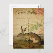 ヴィンテージスタイルラバフランスのスカルテポストエール ポストカード (正面/裏面)