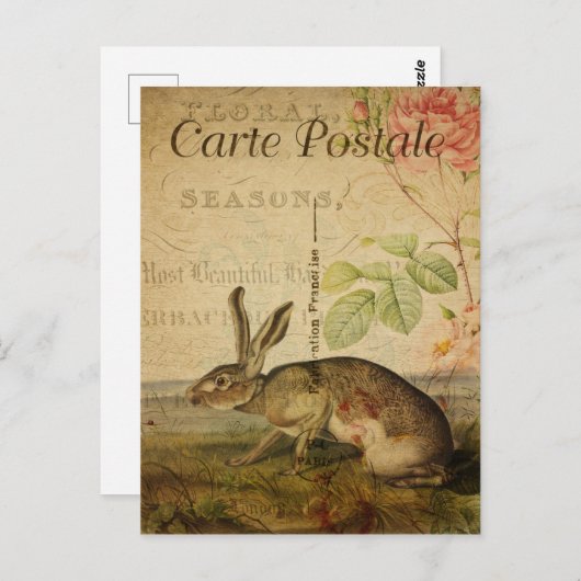 ヴィンテージスタイルラバフランスのスカルテポストエール ポストカード (正面/裏面)