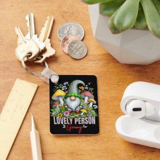 ヴィンテージスタイルラブリー格言とマッシュルームアート キーホルダー