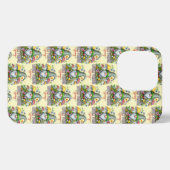 ヴィンテージスタイルラブリー格言とマッシュルームアート iPhoneケース (裏面横)