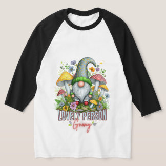 ヴィンテージスタイルラブリー格言とマッシュルームアート Tシャツ