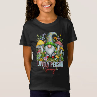 ヴィンテージスタイルラブリー格言とマッシュルームアート Tシャツ