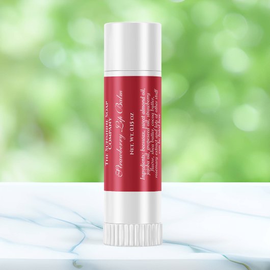 ヴィンテージスタイルリップクリーム管ラベル – 赤 スクエアシール