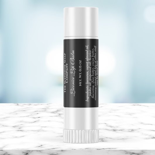 ヴィンテージスタイルリップクリーム管ラベル – 黒 スクエアシール