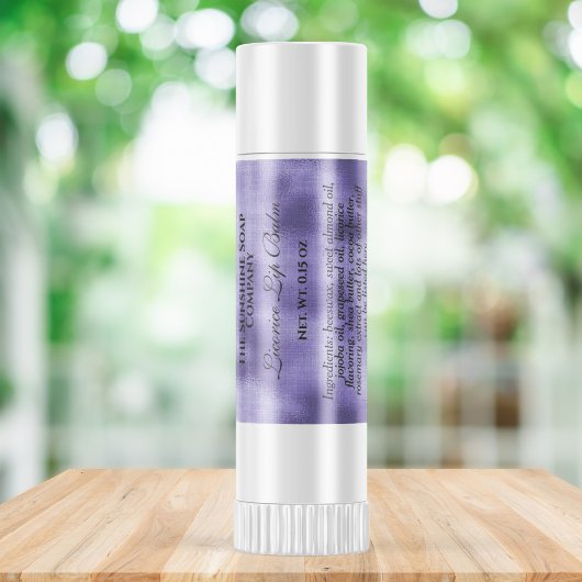 ヴィンテージスタイルリップバームチューブ織紫色の箔 スクエアシール