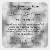 ヴィンテージスタイルリップバーム管織銀箔 スクエアシール (正面)