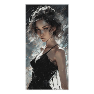 ヴィンテージスタイルリトルブラックドレスAIアートワークLBD ポスター