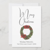 ヴィンテージスタイルリースメリークリスマス シーズンカード (正面)