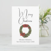 ヴィンテージスタイルリースメリークリスマス シーズンカード (スタンド正面)