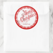 ヴィンテージスタイルレッドクリスマス ラウンドシール (バッグ)