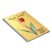 ヴィンテージスタイルレッドチューリップフラワー祈りの言葉ジャーナル ノートブック (右側)