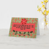 ヴィンテージスタイルレッドデコールバイブル聖句クリスマス カード (黄色い花)