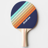 ヴィンテージスタイルレトロのストライピング（名前あり） 卓球ラケット (正面)