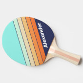 ヴィンテージスタイルレトロスストライプのポーツ名 卓球ラケット (横)