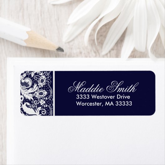 ヴィンテージスタイルレースアクセント差出人住所 ラベル (インサイチュ)