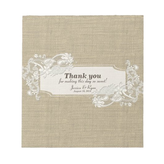 ヴィンテージスタイルレースデザインキャンディバーラップ ノートパッド (正面)