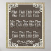 ヴィンテージスタイルレースデザインシーティングチャート ポスター (正面)