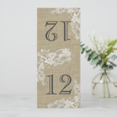 ヴィンテージスタイルレースデザインテーブル番号 招待状 (スタンド正面)