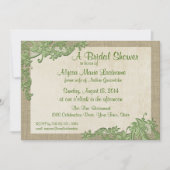 ヴィンテージスタイルレースデザインブライダルシャワー 招待状 (正面)