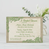 ヴィンテージスタイルレースデザインブライダルシャワー 招待状 (スタンド正面)