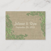 ヴィンテージスタイルレースデザイン座席表 プレイスカード (裏面)