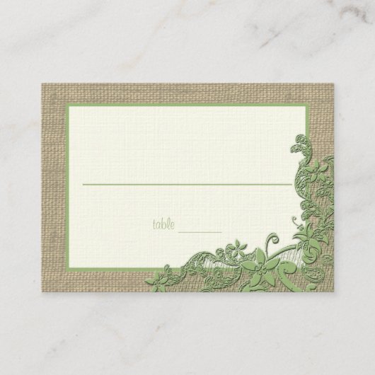 ヴィンテージスタイルレースデザイン座席表 プレイスカード (正面)