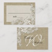 ヴィンテージスタイルレースデザイン座席表 プレイスカード (正面/裏面)