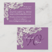 ヴィンテージスタイルレースデザイン挿入カード エンクロージャーカード (正面/裏面)