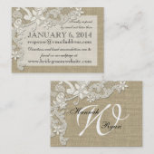 ヴィンテージスタイルレースデザイン挿入カード エンクロージャーカード (正面/裏面)