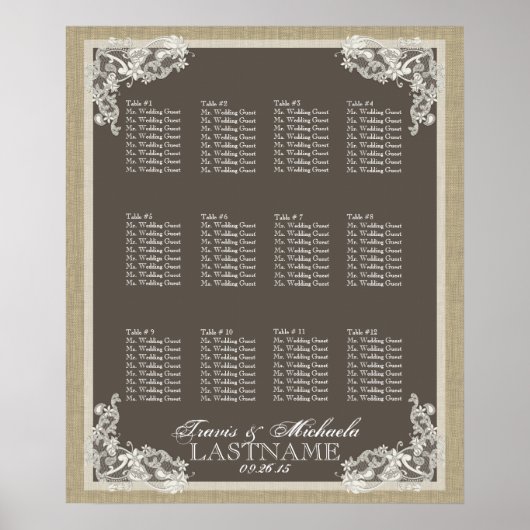 ヴィンテージスタイルレースデザイン ポスター (正面)