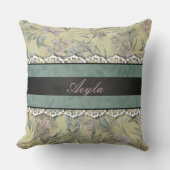 ヴィンテージスタイルレース及びフローラモノグラム クッション (正面)