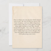 ヴィンテージスタイルロスター写真 招待状 (裏面)