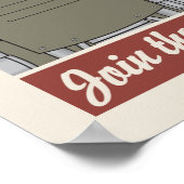 ヴィンテージスタイルロボット軍隊プロパガンダ ポスター (角)