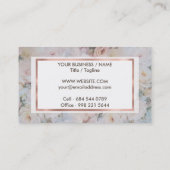 ヴィンテージスタイルロマンチックピンクアイボリーバラフローラ 名刺 (裏面)